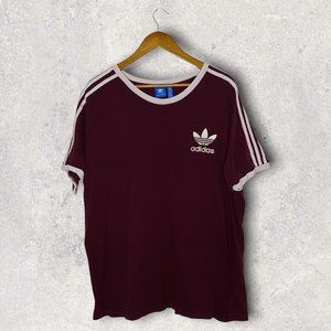 Adidas Originals California Men's TShirt Size 2XL Maroon 3-Stripe…
